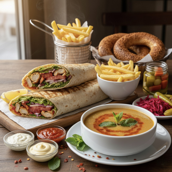 Döner ya da kebap yanına çorba olur mu?