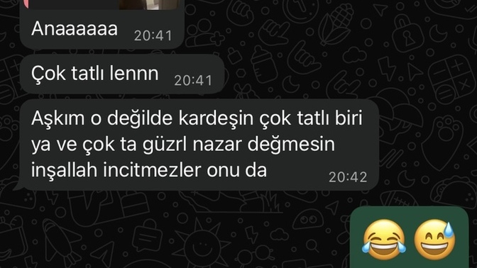 Sevgilim kardeşime böyle dedi ama bunda bi art niyet aramamaliyim değil mi?