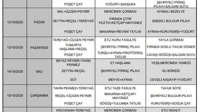 Silivri ceza evinin yemek listesi görenleri şaşırttı?