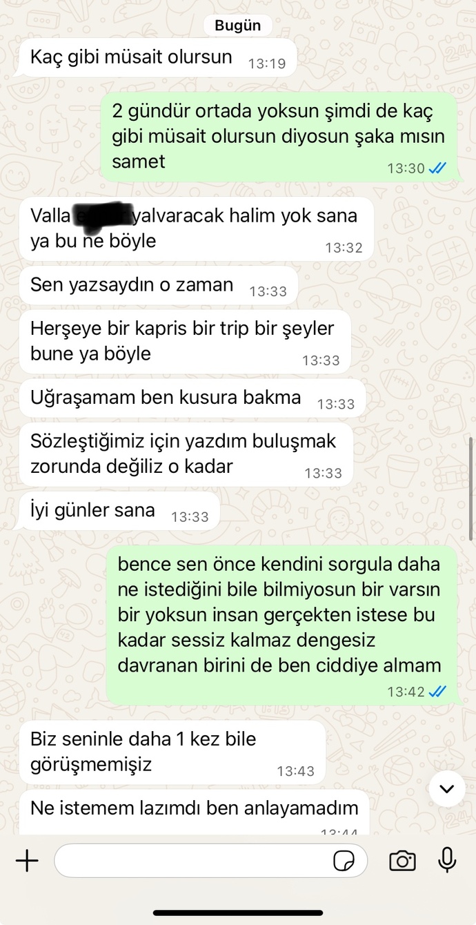 Yeni konuşmaya başladık. ama mesajları soğuktu. ve 2 gün boyunca hiç yazmadı bugün böyle yazmış. yorumunuz ne? olur mu bu ilişki?