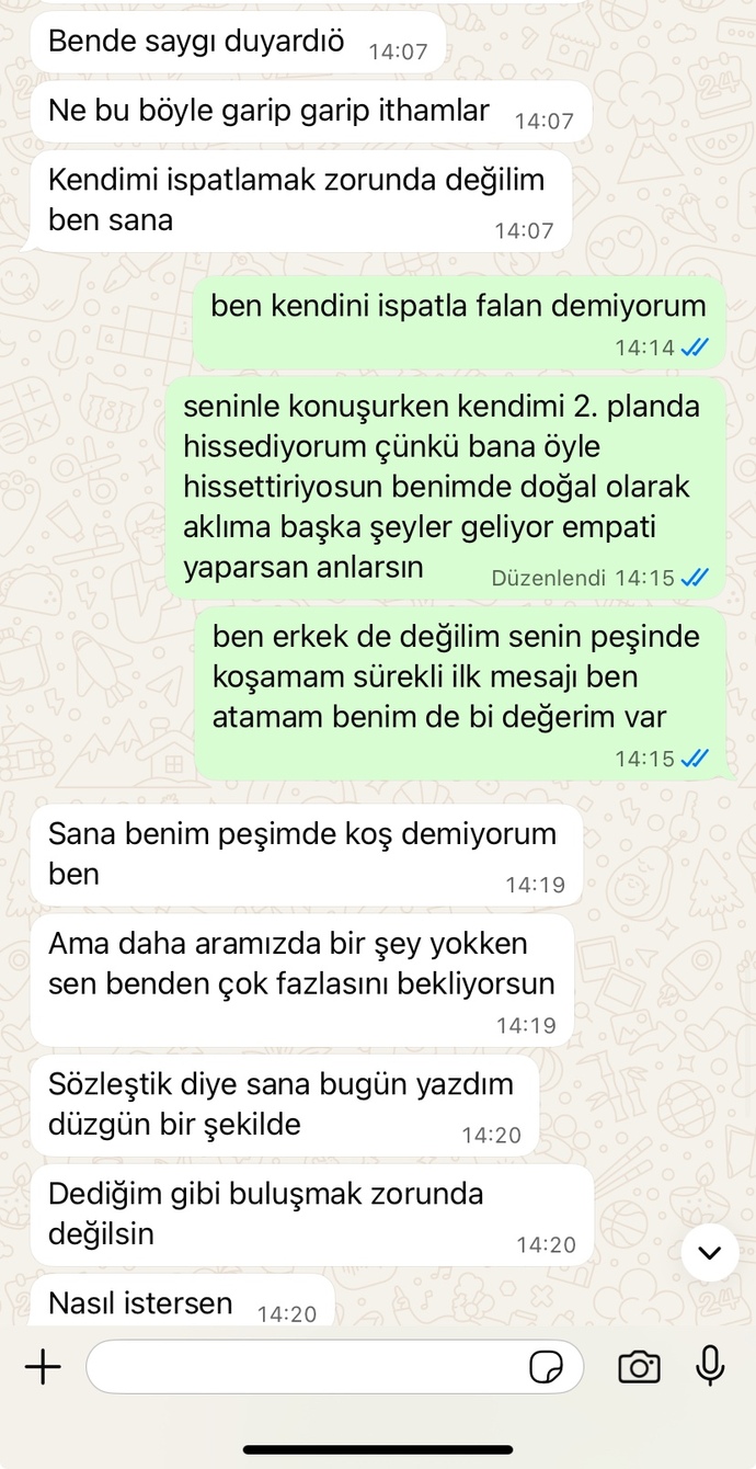 Yeni konuşmaya başladık. ama mesajları soğuktu. ve 2 gün boyunca hiç yazmadı bugün böyle yazmış. yorumunuz ne? olur mu bu ilişki?