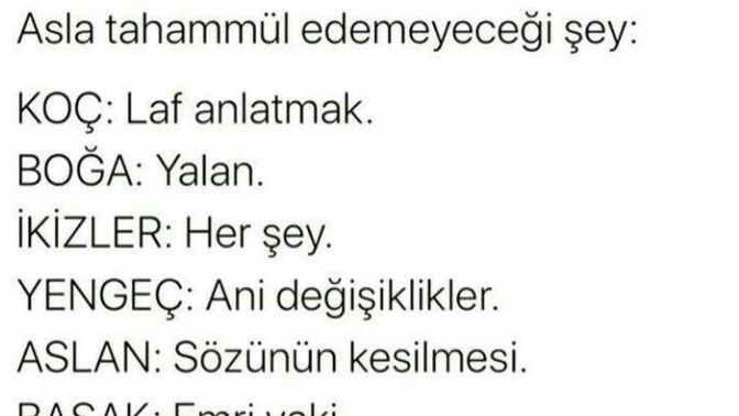 Asla tahammül edemeyeceğin şey nedir?
