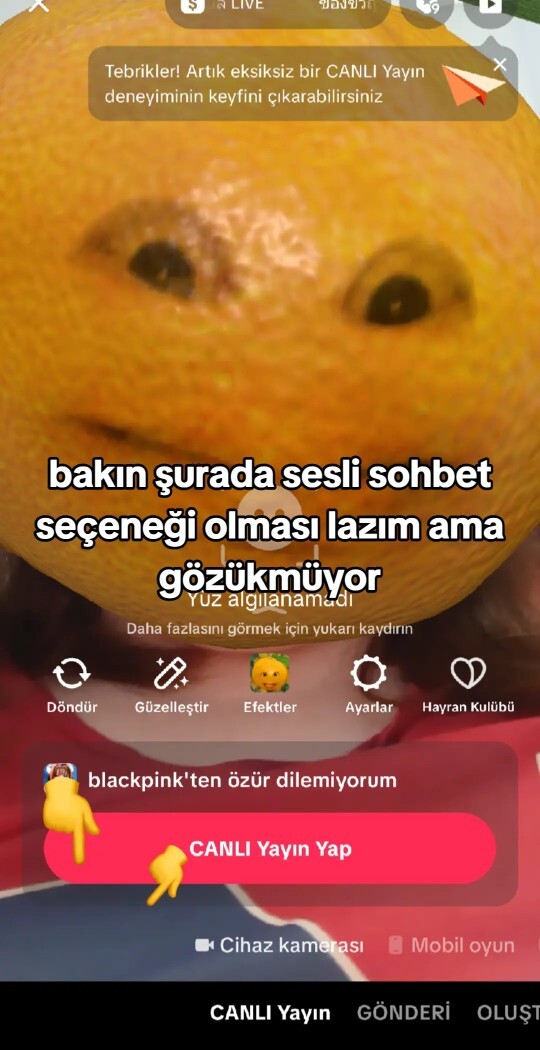 Komik videolar paylaştığım TikTok hesabında canlı yayında konuk alamıyorum neden?