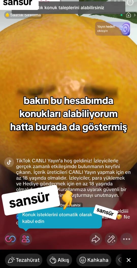 Komik videolar paylaştığım TikTok hesabında canlı yayında konuk alamıyorum neden?