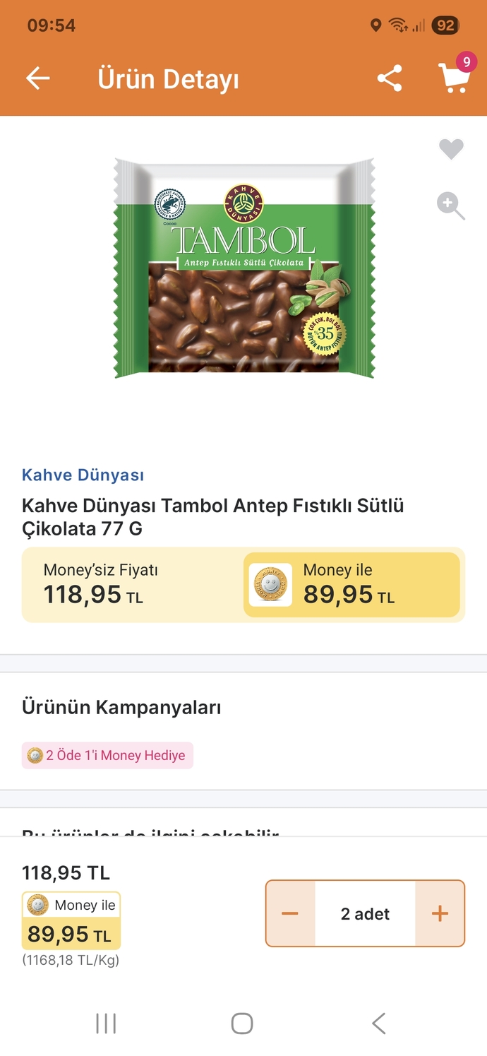 Fıstıklı çikolataya 45 TL verilir mi?