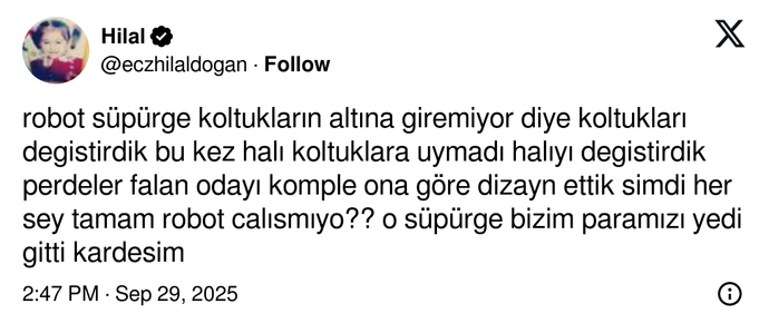 Robot süpürgenin başınıza açtığı trajik bir olay var mı?