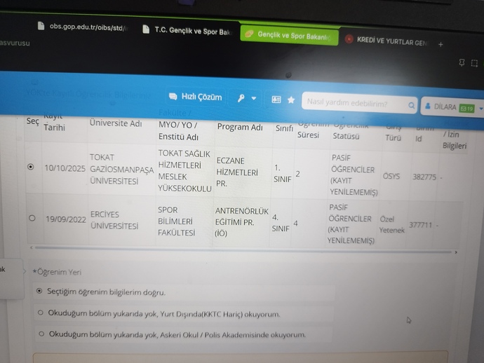Burs/öğrenim kredisi başvuracağım yardımcı olur musunuz?