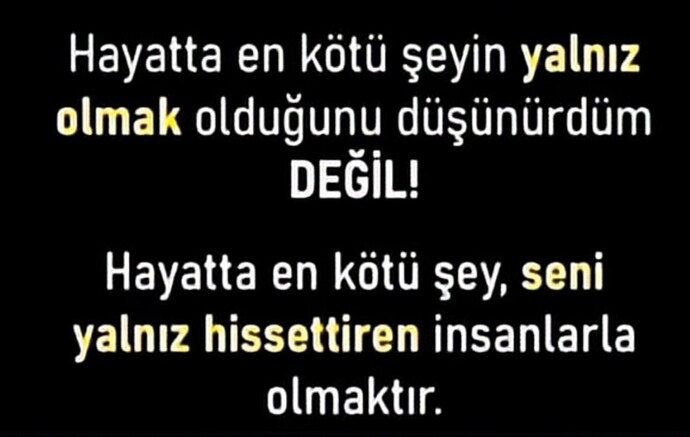 Hayattaki en kötü şey yalnız olmak mı yoksa yalnız hissettiren insanlarla olmak mı sizce?