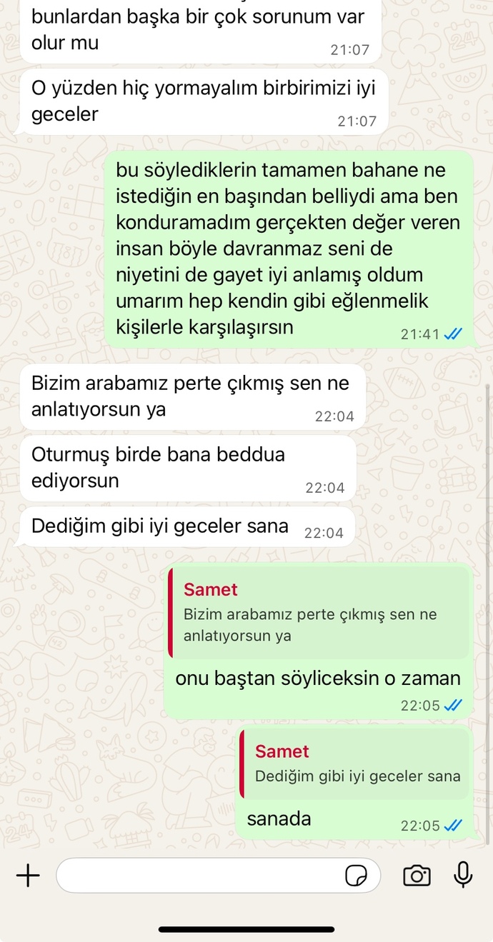 Bende bugün mesaj attım böyle yazdı. arabalarınında sadece aynası kırılmış o yani. sizce haksız mıyım?
