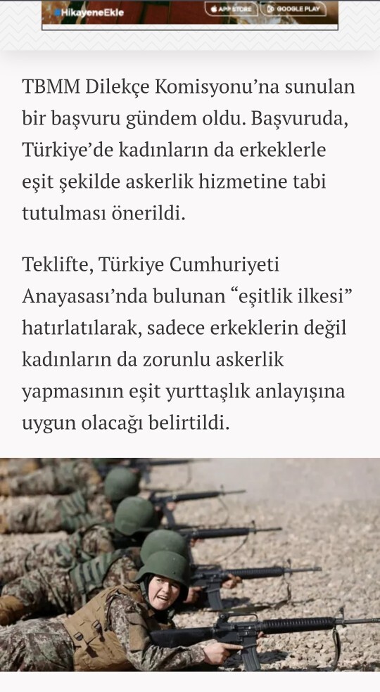 Türkiyede kadınların zorunlu askerlik yapması önerildi ne düşünüyorsunuz?