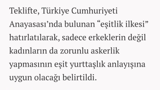 Türkiyede kadınların zorunlu askerlik yapması önerildi ne düşünüyorsunuz?