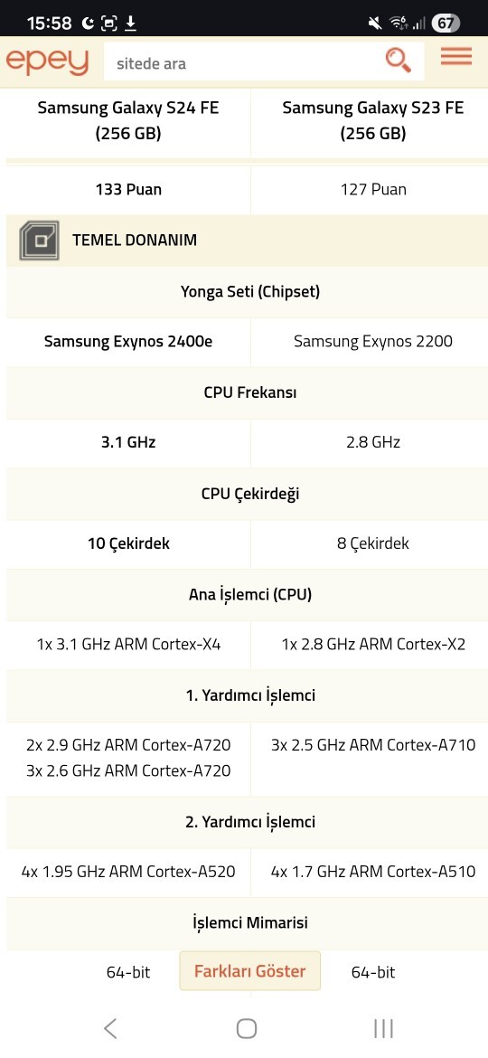 Galaxy S23 Fe den Galaxy S24 Fe ye Geçmeye değer mi sizce?
