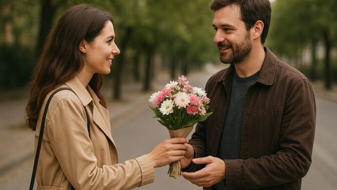 Yolda yürürken çiçek hediye etseler kabul eder misiniz?