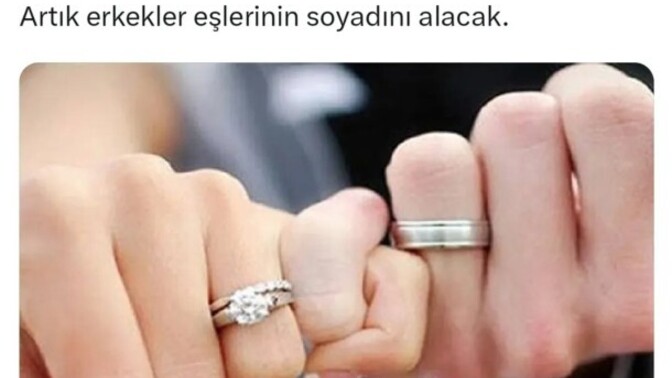 Artık erkeklerde eşlerinin soyadını alacakmış, siz alır mıydınız erkekler?