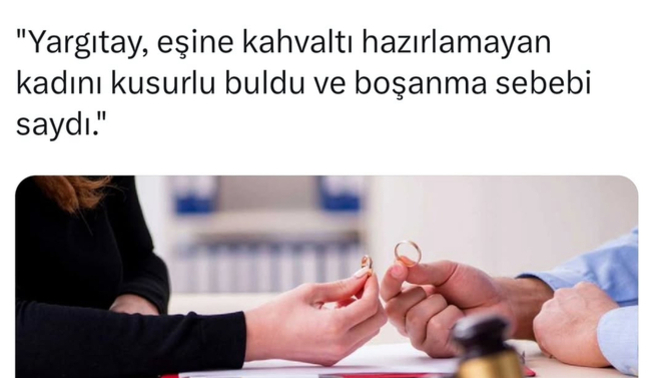 Eşine kahvaltı hazırlamamak suç sayılır mı?