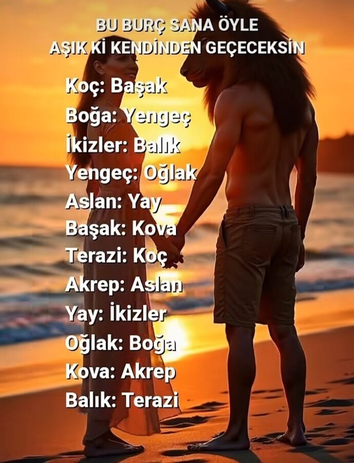 Size aşık burçlar bakın hangi burçlarmış?
