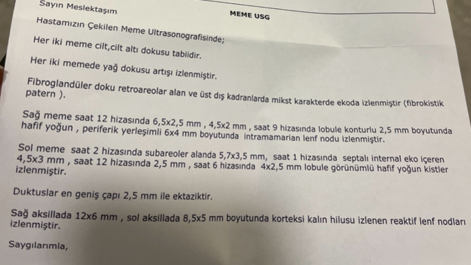 Rapor yorumu sağlıkçılar🙂?