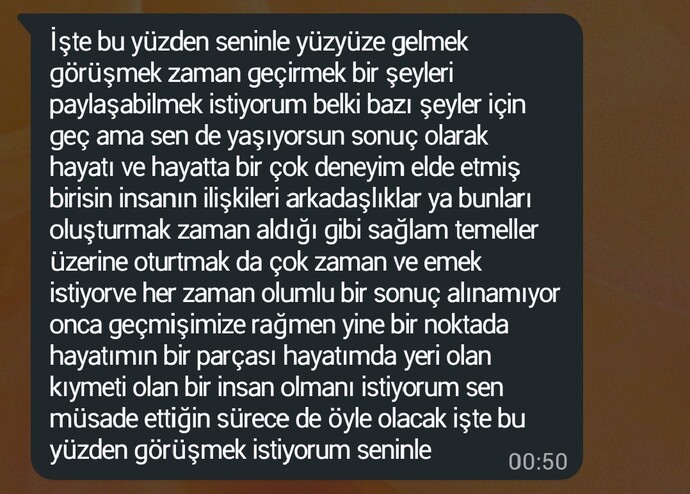 WhatsAppına gelen en son mesaj neydi?