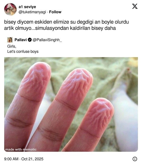 Eskiden parmaklarımız sudan çıkınca buruşurdu, şimdi neden olmuyor?