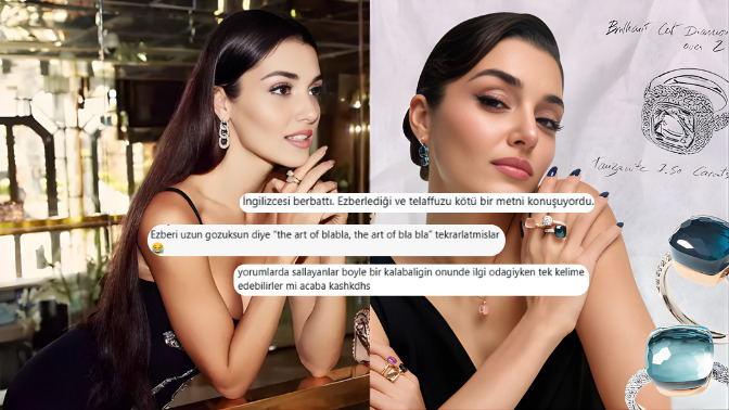 Hande Erçel Pomellato yemeğinde İngilizce konuşma yaptı. Aksanıyla dalga geçenlere ne demek istersiniz?