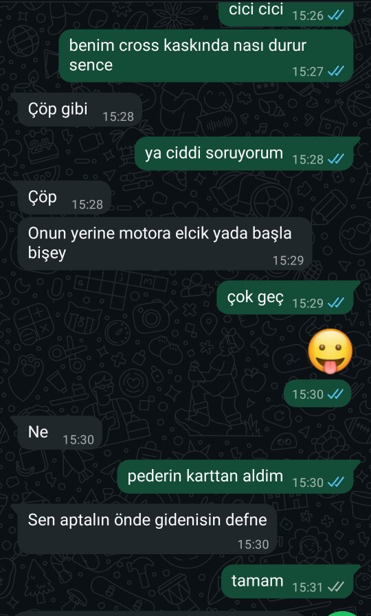Kendime bi şey aldıgım için sevgilim aptal dedi?