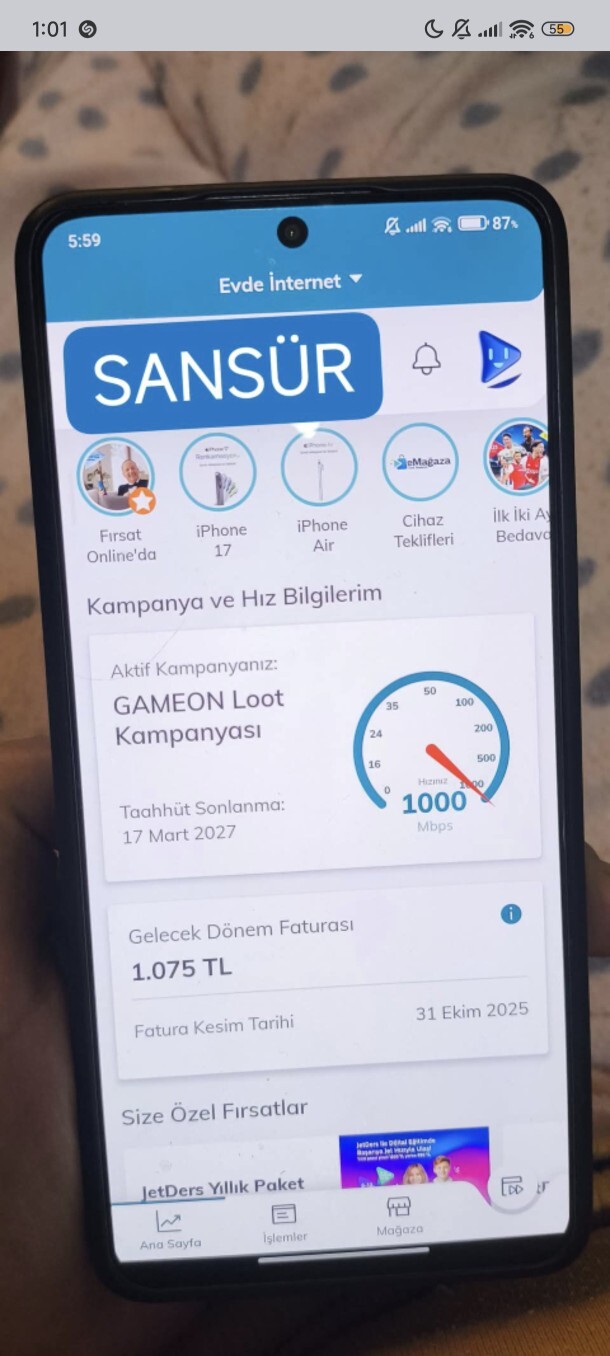 Aktif ev internet paketimiz var ama istediğimiz hızda değil. 1000 megabitlik palet aldık ama istediğimiz hızı alamıyoruz?