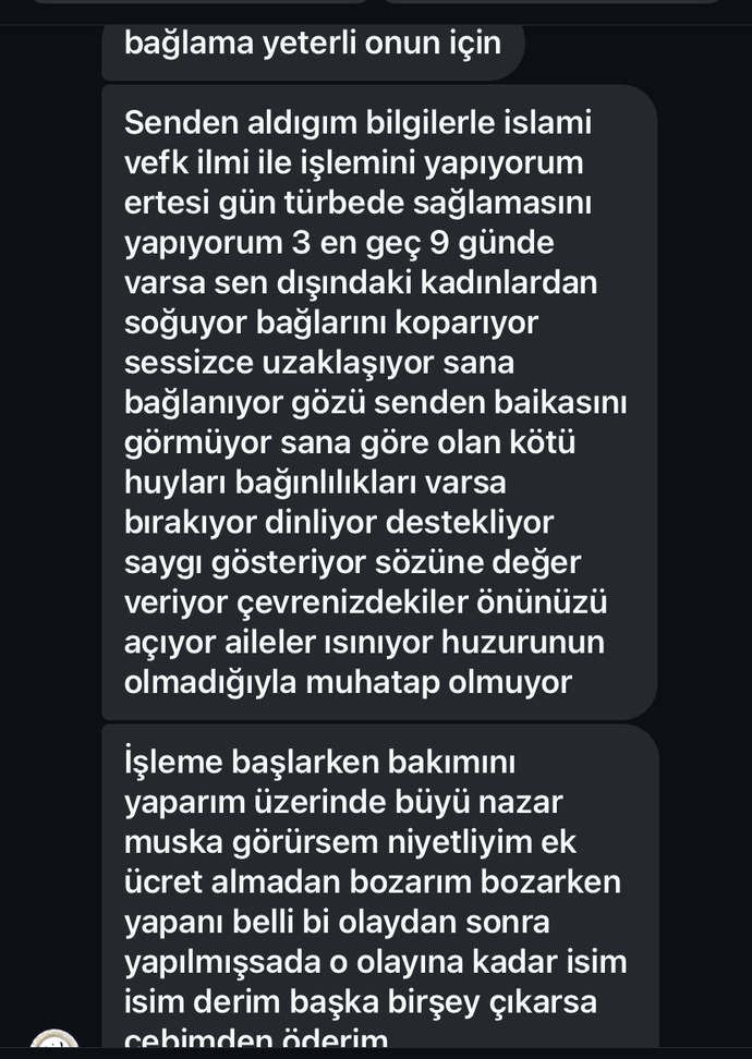 Kadının bahsettiği şey büyüye girer mi?