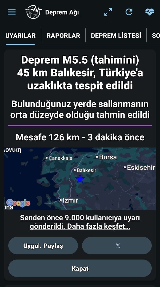 Depremi hissetiniz mi?
