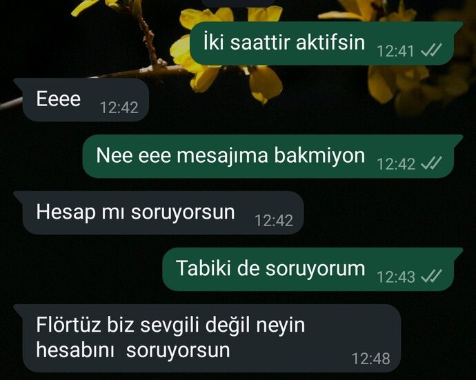 Flörtünüz size hesap sorabilir mi?