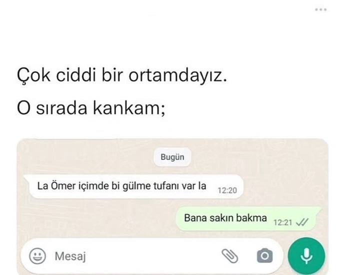 Ciddi ortamlarda sizinde gülesiniz geliyor mu?