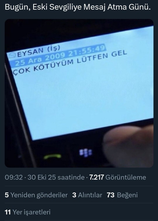 Bugün, eski sevgiliye mesaj atma günü olsa ona ne yazardınız?