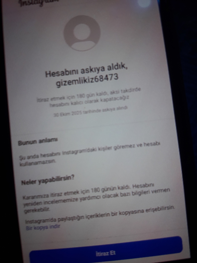 İnstagram da itiraz süreci neden geliyor?