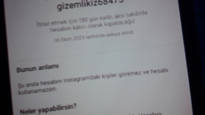 İnstagram da itiraz süreci neden geliyor?