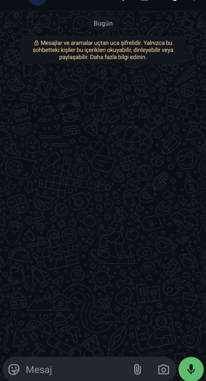 Whatsapp uçtan uca şifrelidir bildirisinin hiç görünmemesi mesajların silindiğine mi yoksa hiç yazışılmadığına mı işaret?