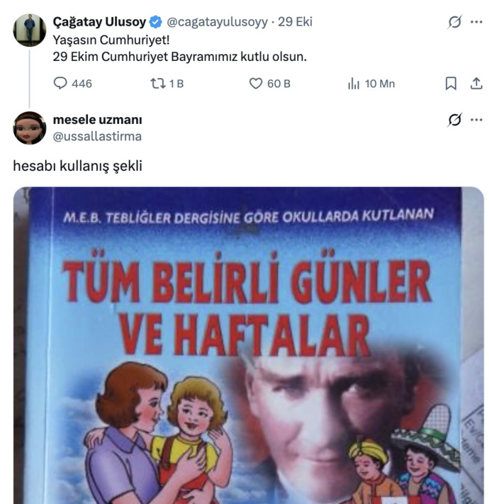 Çağatay Ulusoyun X hesabını bayramdan bayrama kullanması dikkat çekti. Erkeklerin sosyal medya kullanımı nasıl olmalı?