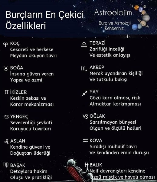 Hadi burçunuzun en çekici özelliklerine beraber bakalım neymiş ?