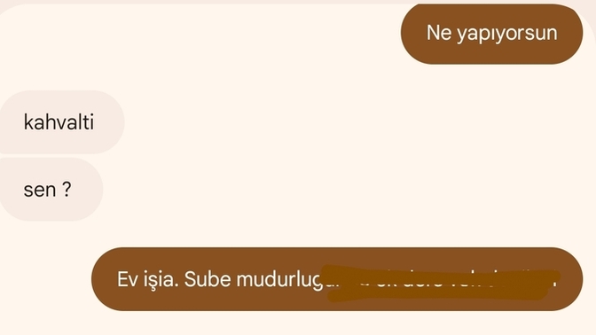 44 yaşında bir erkek, bir kurumda yönetici, iletişim var mı bu mesajda?