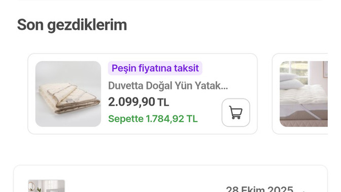 Internetten Verdiginiz son sipariş neydi?