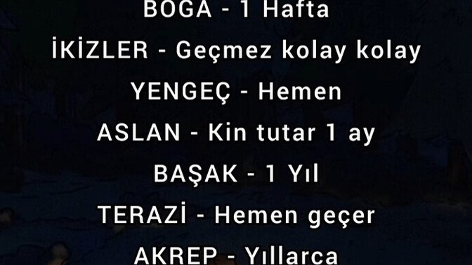 Burçların siniri ne kadar sürede geçer?