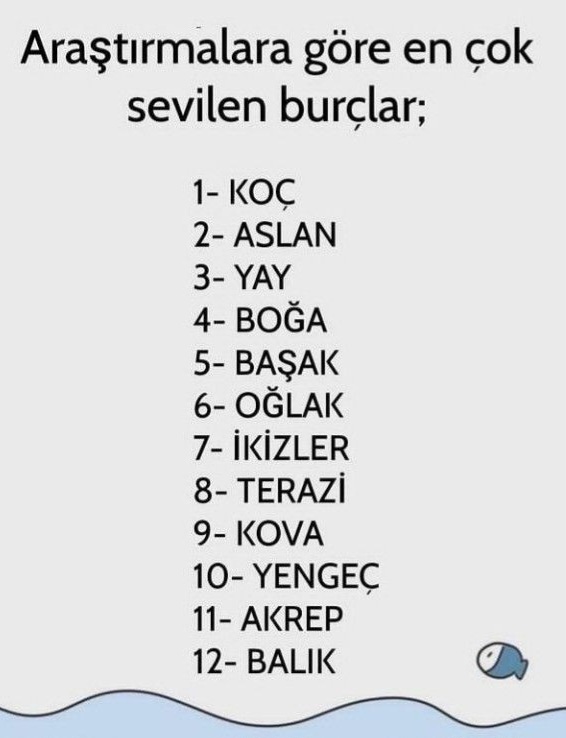 Sevilen burçlar sıralamasında kaçıncısınız?