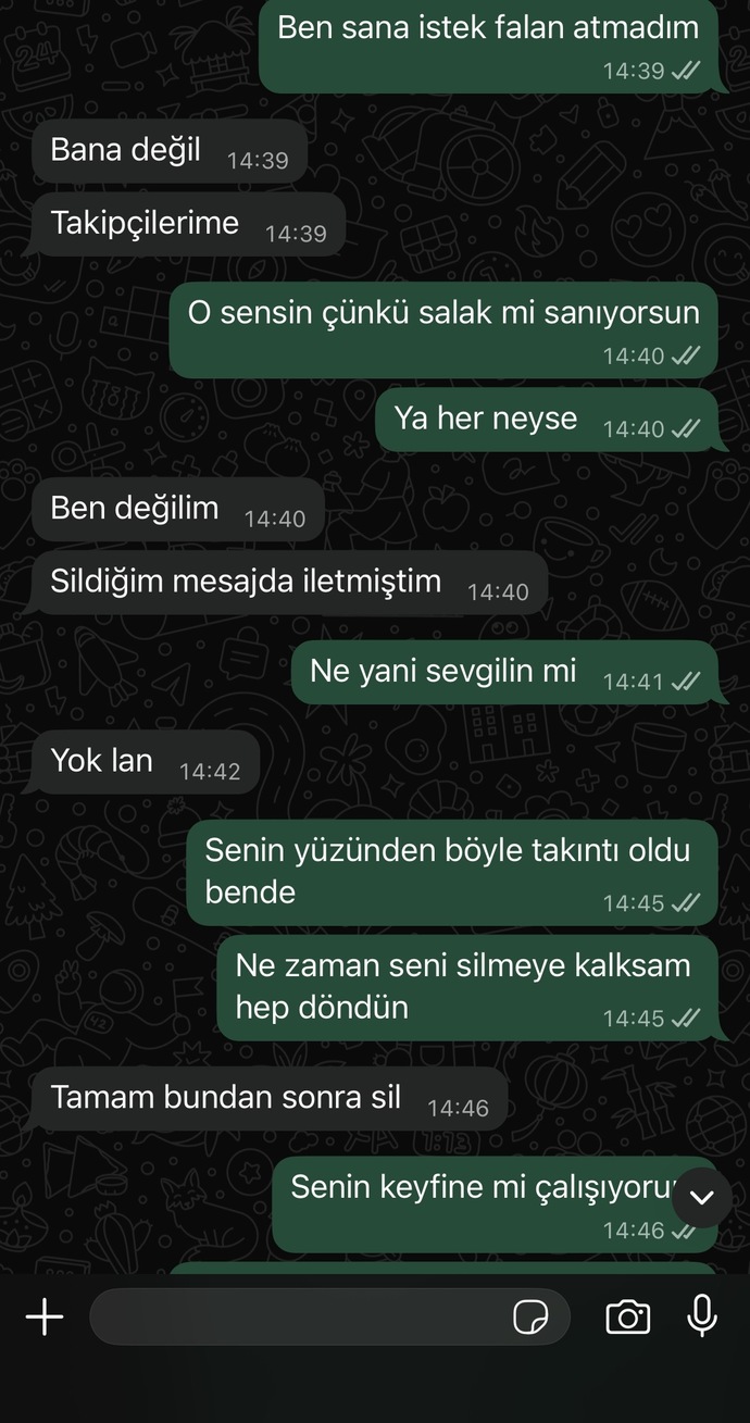 Eski sevgilim hiç mi istemiyor?