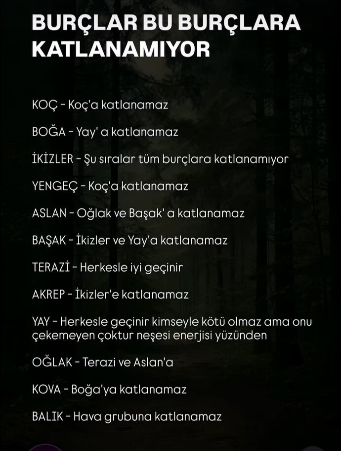 Burcunuz hangi burca katlanamıyormuş?