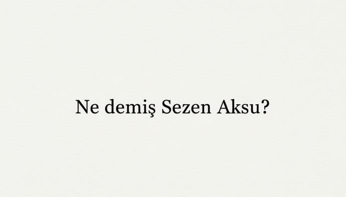 Ne demiş Sezen Aksu?