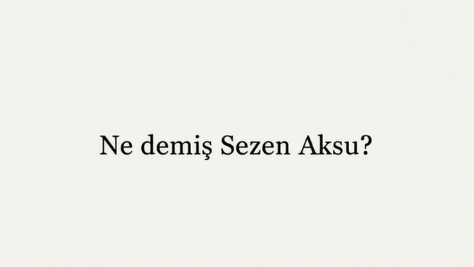 Ne demiş Sezen Aksu?