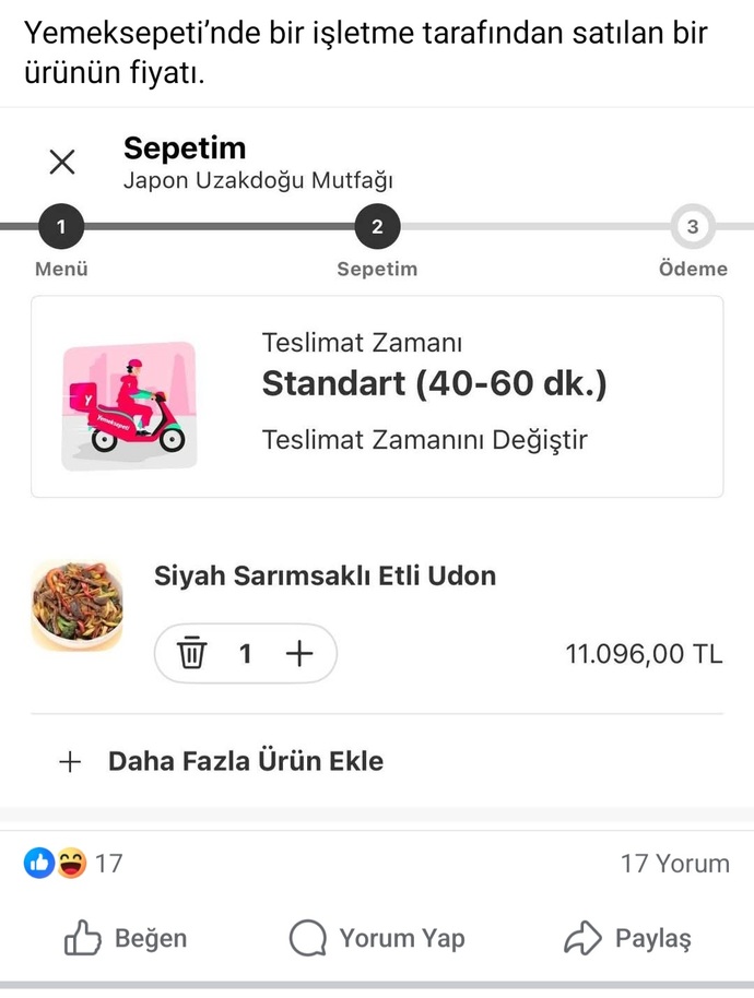 Yemeğin Fiyatına Bak?