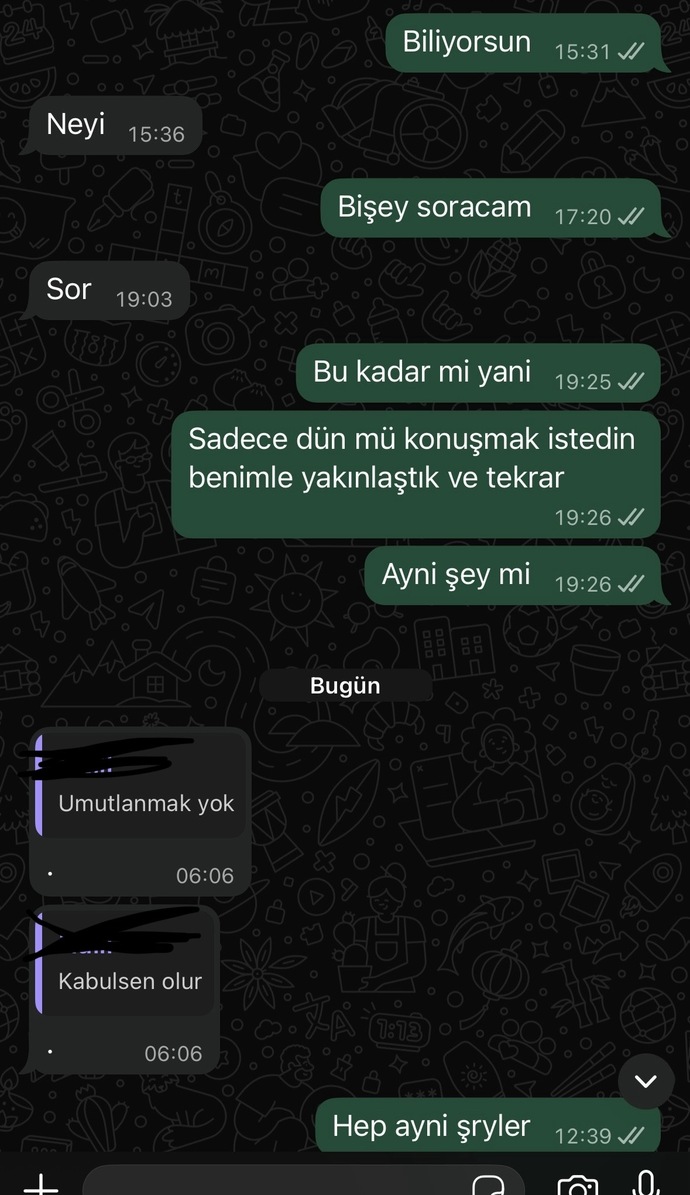 Eski sevgilimle buluştuk ve tekrar engelledi sizce çok mu zorlamışım?