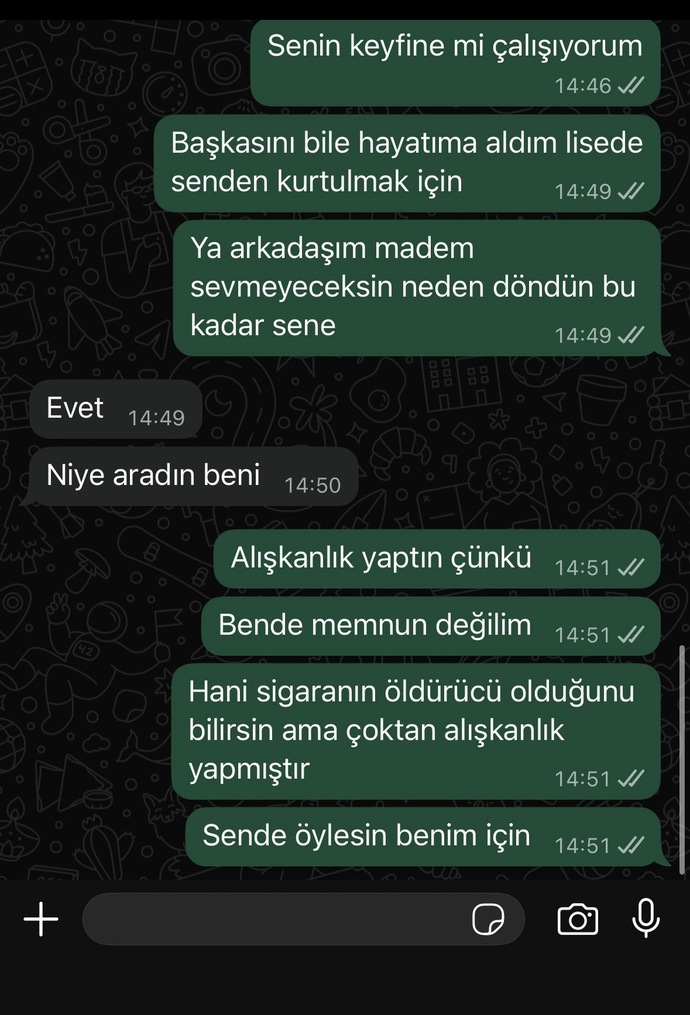 Eski sevgilimle buluştuk ve tekrar engelledi sizce çok mu zorlamışım?