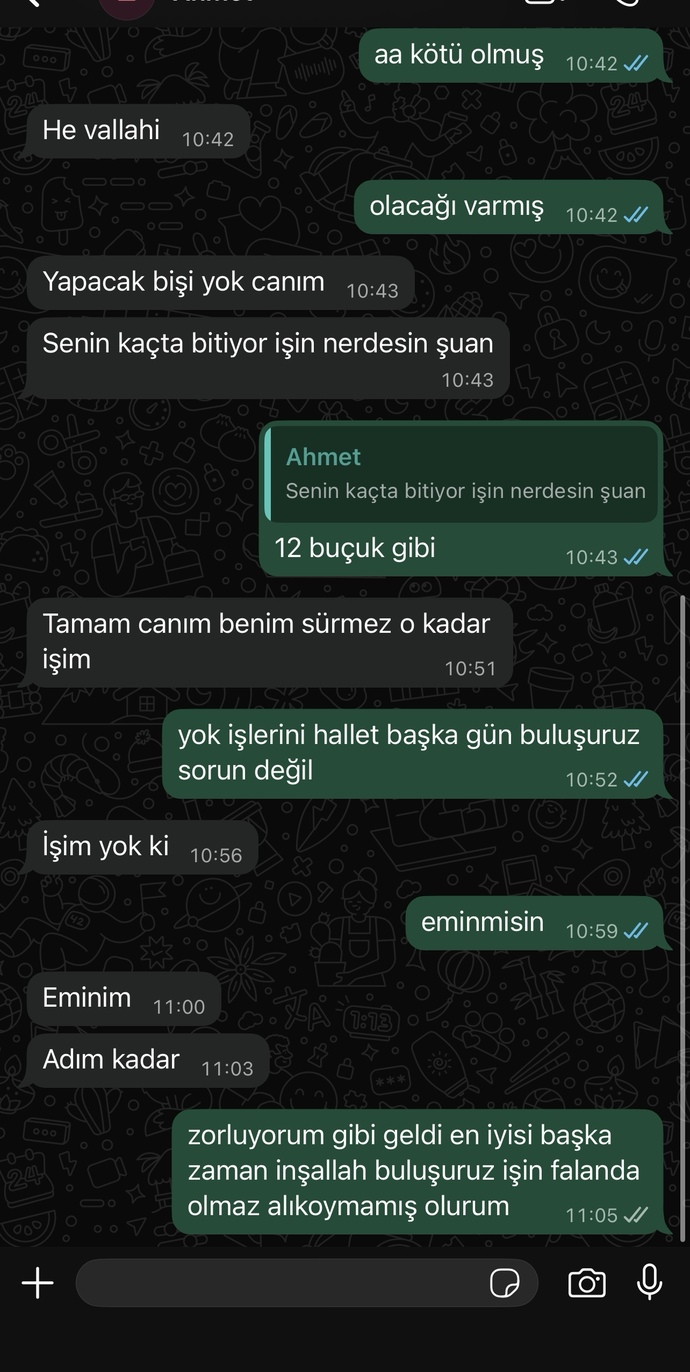 Bende mi sorun var yoksa adam mı buluşmak istemiyor?
