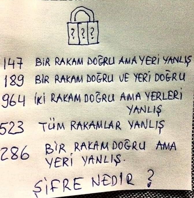 Şifreyi 1dk içinde bulabilecek olan var mı?