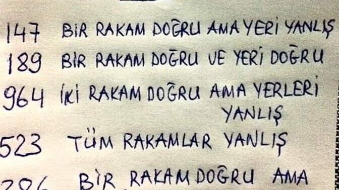 Şifreyi 1dk içinde bulabilecek olan var mı?
